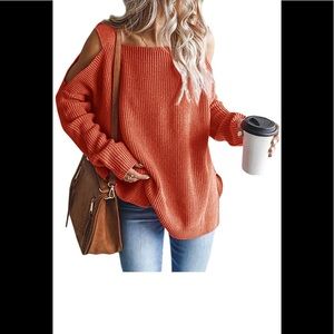Womens Cold Shoulder Oversized Sweaters